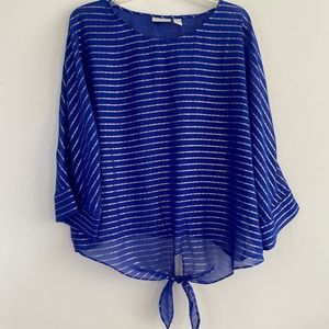 Chicos Blue and Silver Lightweight Blouse